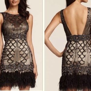 Like new!  Sue Wong, Great Gatsby Ostrich Feather and sequin dress. Size 2.